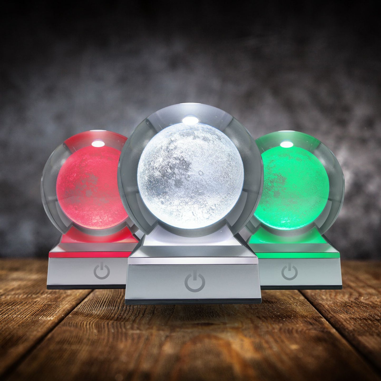 Bola de Cristal LED RGB Diseños 3D Multicolor Luna