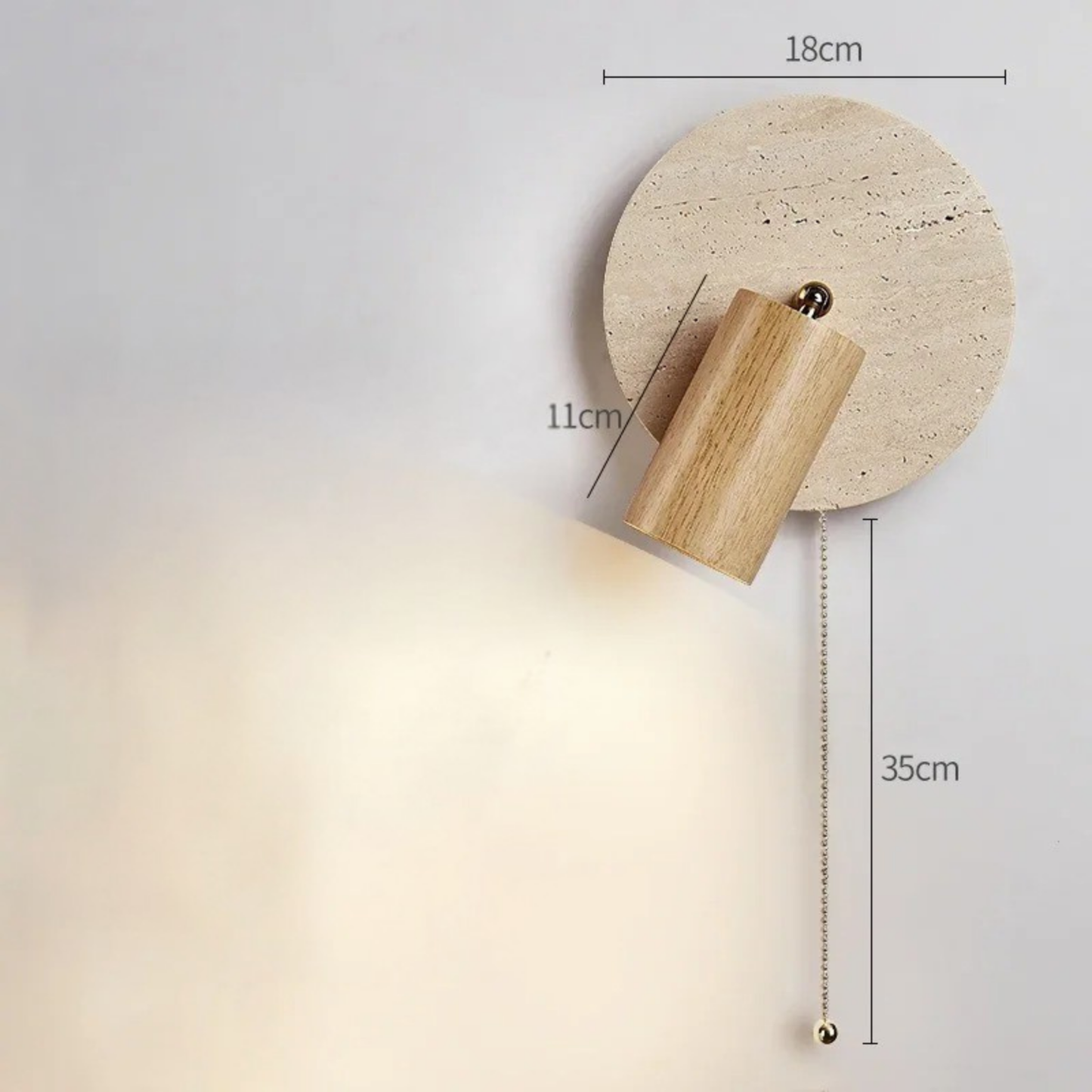 Lámpara LED Plafón de Piedra Travertino Beige