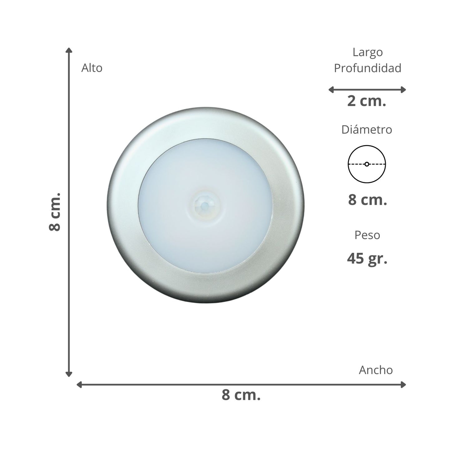 Luz Led Con Sensor De Movimiento Circular