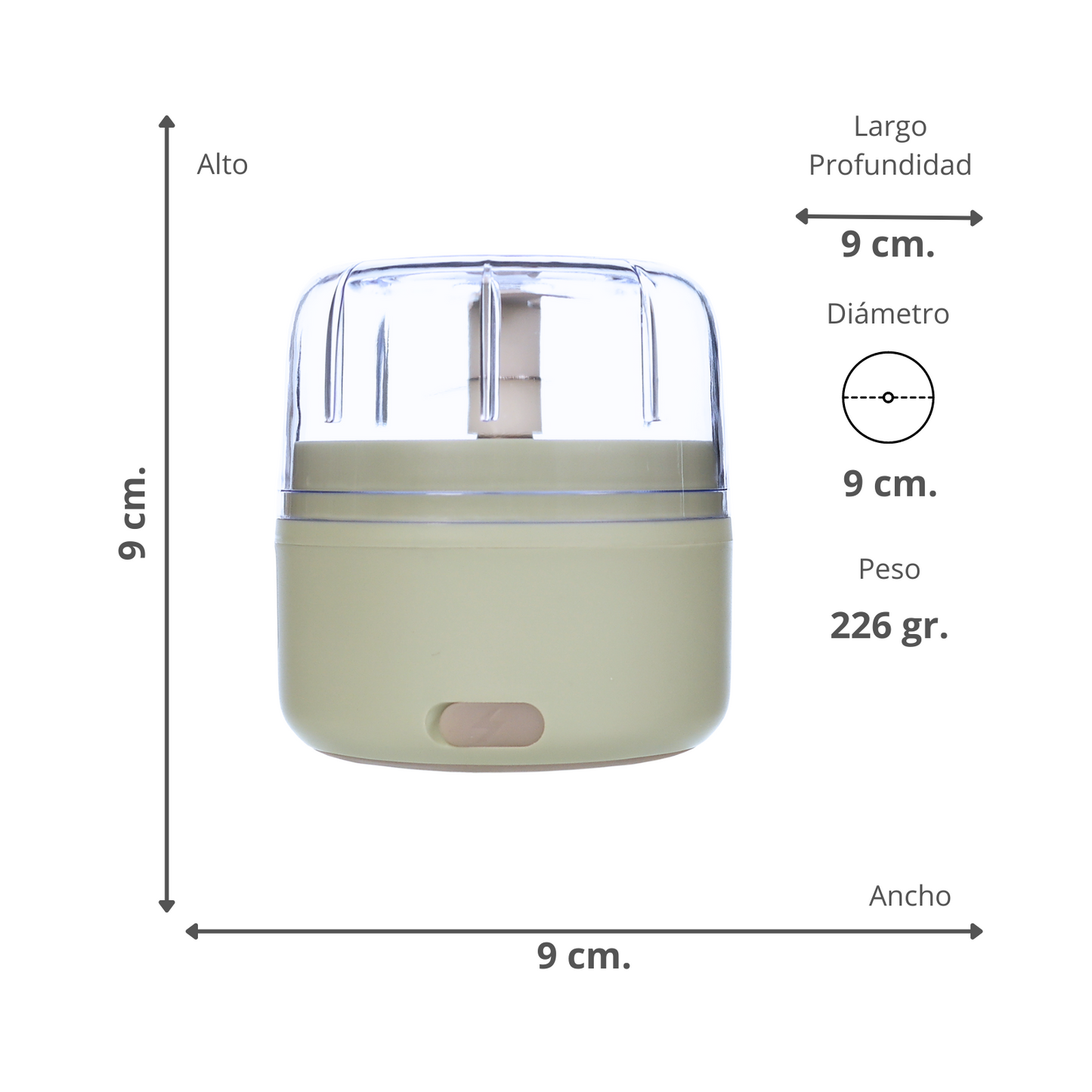 Mini Picador De Ajo Moledor De Verduras USB Verde