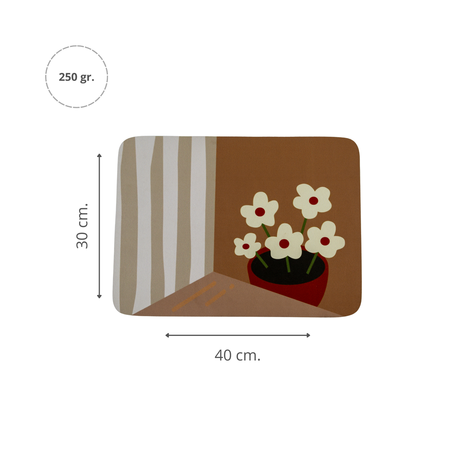 Escurridor Estera Absorbente para Vajilla y Cubiertos 40 x 30 cm
