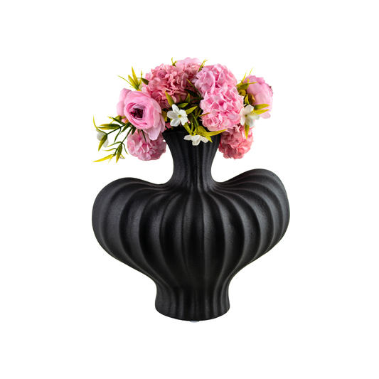 Florero Estatuilla Corazón de Porcelana Francesa Negro