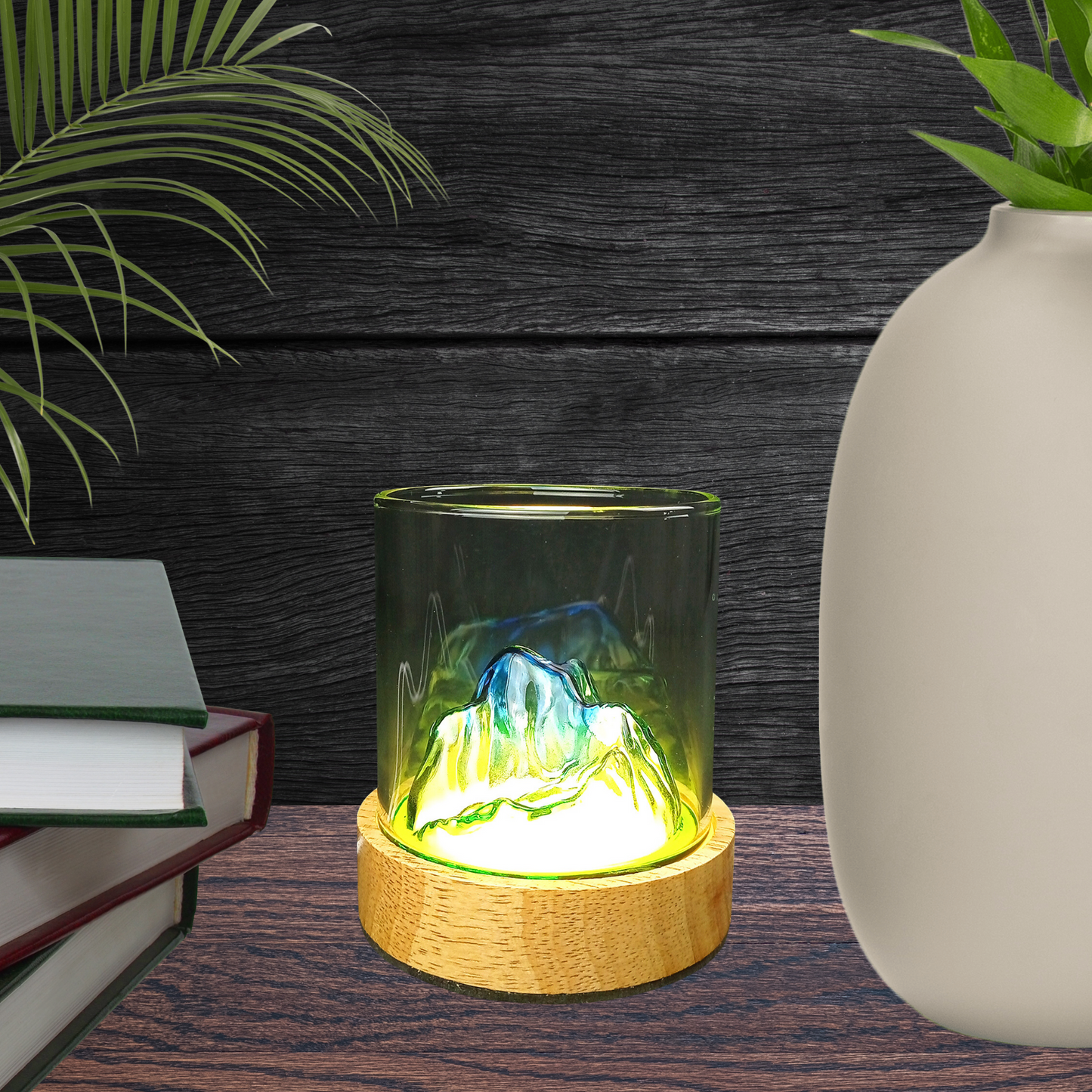 Lampara Led Deco Con Diseño De Montañas Chinas Azul