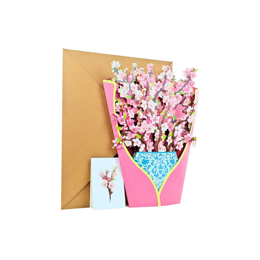 Tarjeta De Felicitaciones Bouquet De Flores 3D Sakura