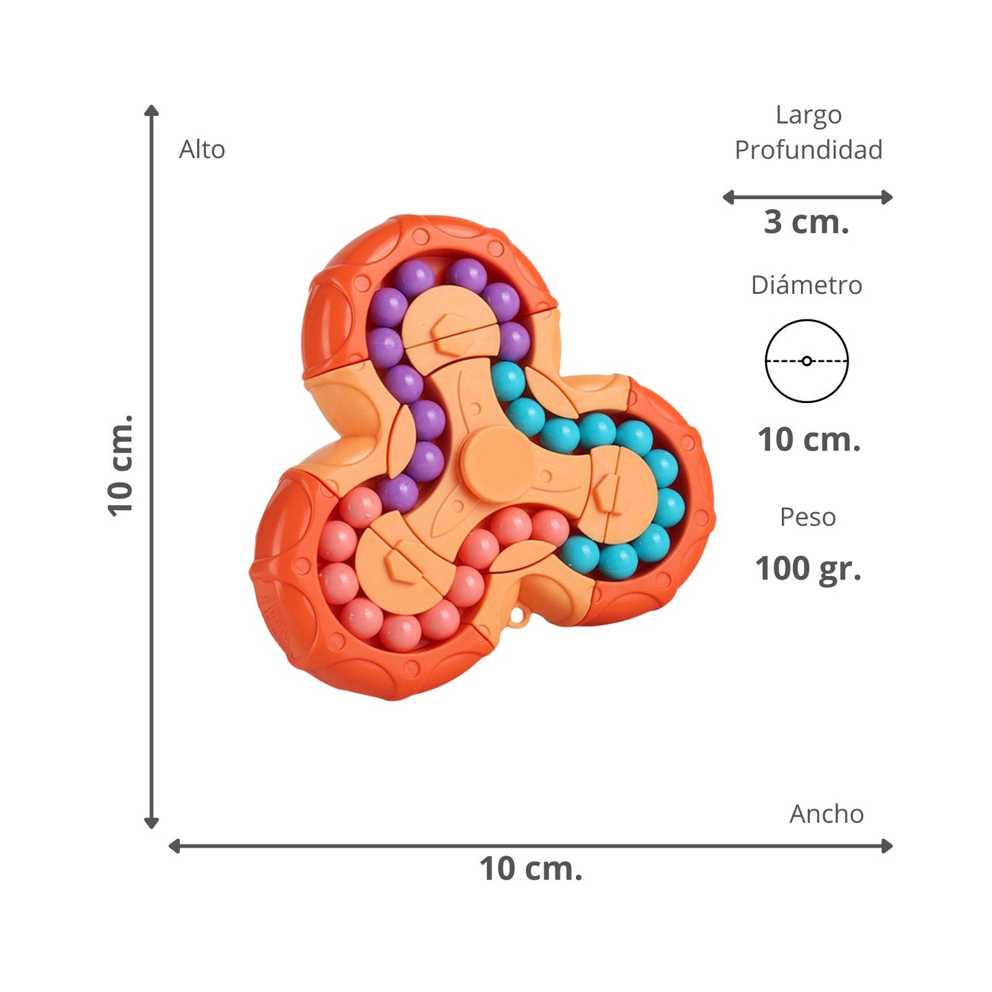 Fidget Spinner Anti Estrés Naranja