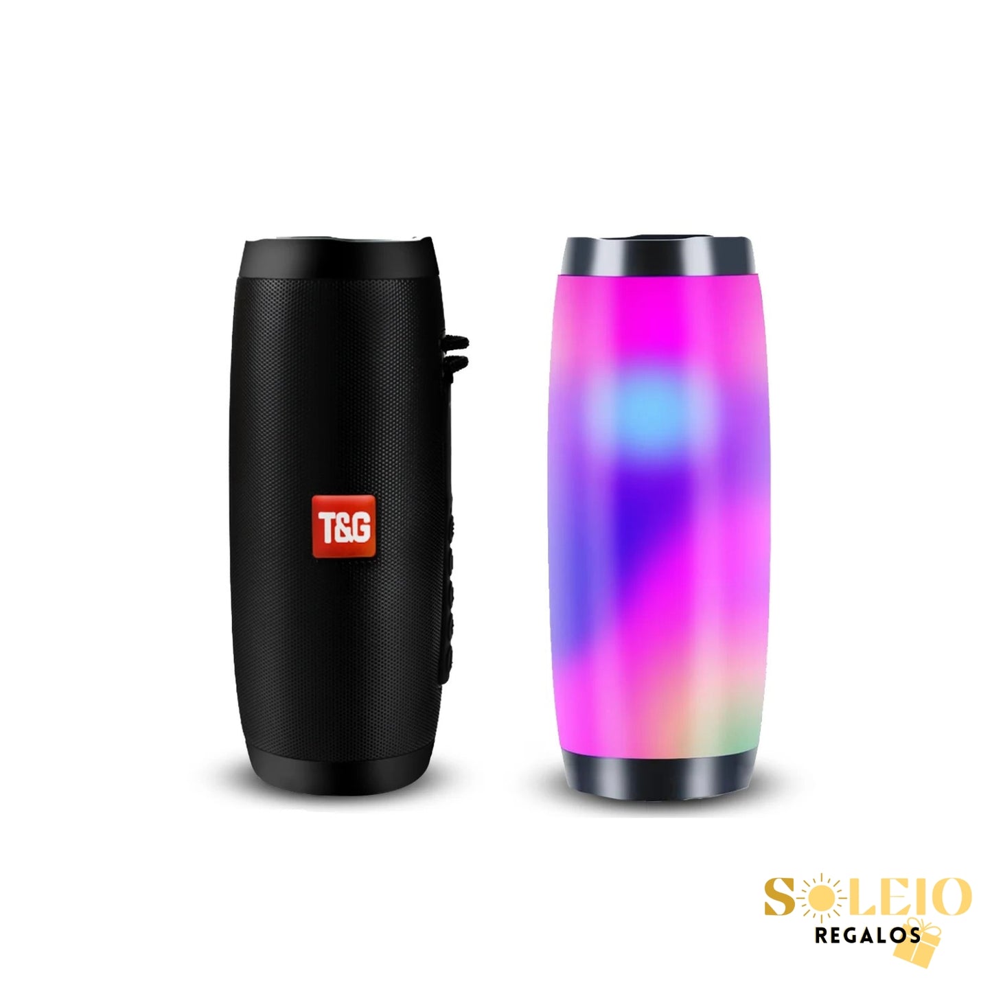 Parlante Bluetooth Con Panel Led RGB Radio FM Negro