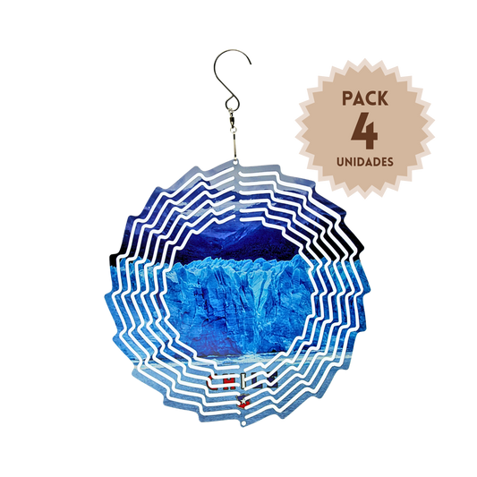Pack 4 Colgantes Decorativos Remolino 3D Chile Patagonia