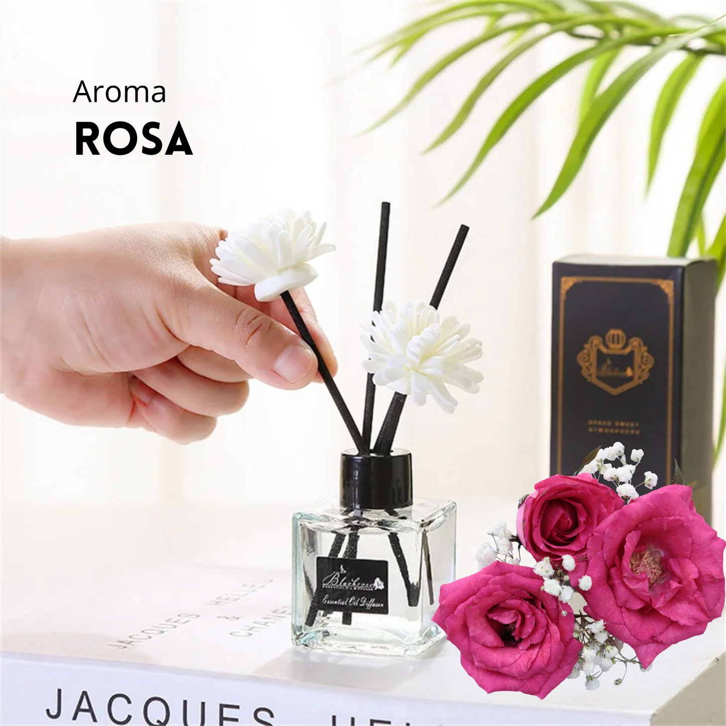 Difusor De Aromas Ambiental Con Varillas Rosa