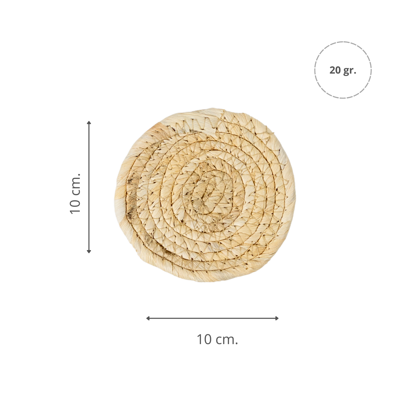 Posavasos de Rattan Estilo Rústico y Natural Beige