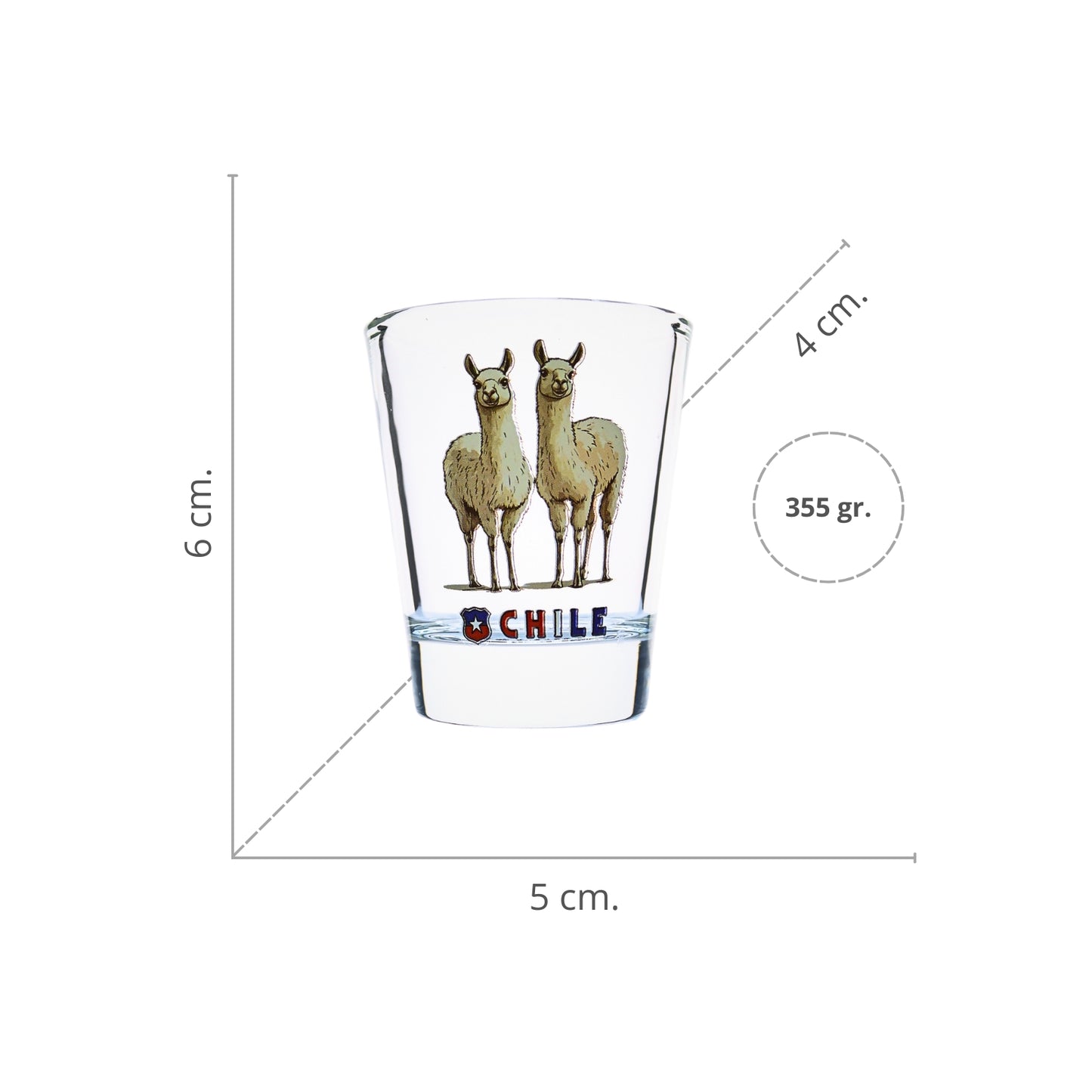 Set 4 Vasos Shot Tequileros 40 Ml Diseños De Chile Souvenir