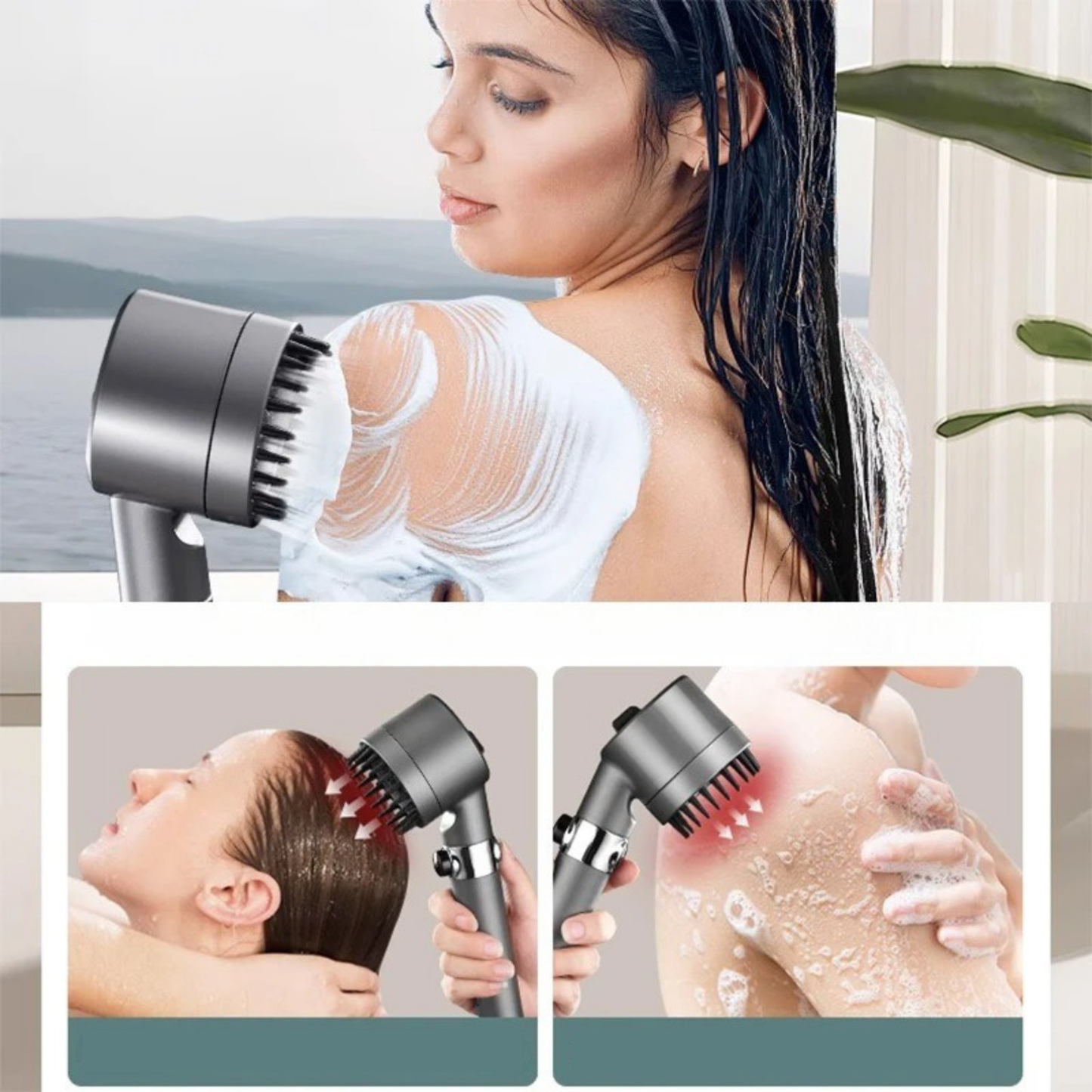 Cabezal de Ducha Set Masajeador Vigorizante Con Filtros