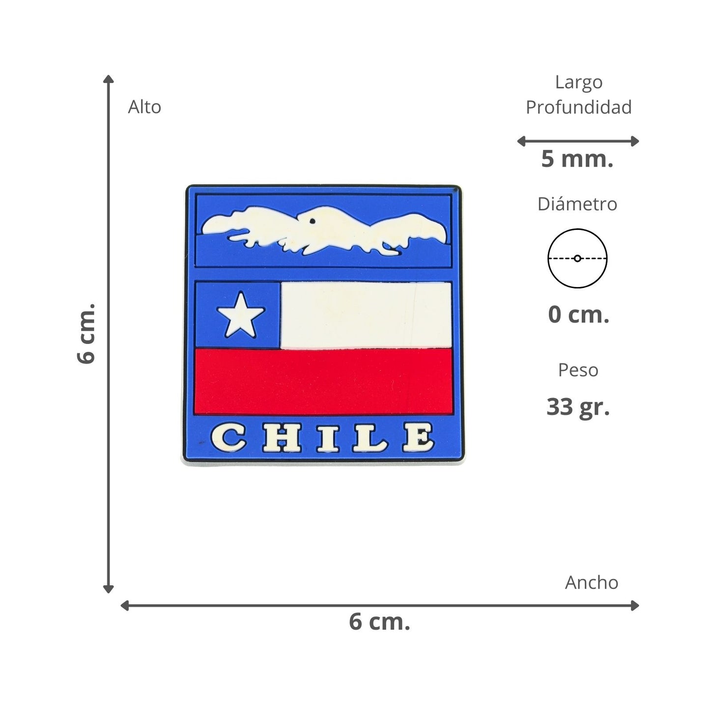 Imán De Goma Refrigerador Souvenir Chile Valle Nevado