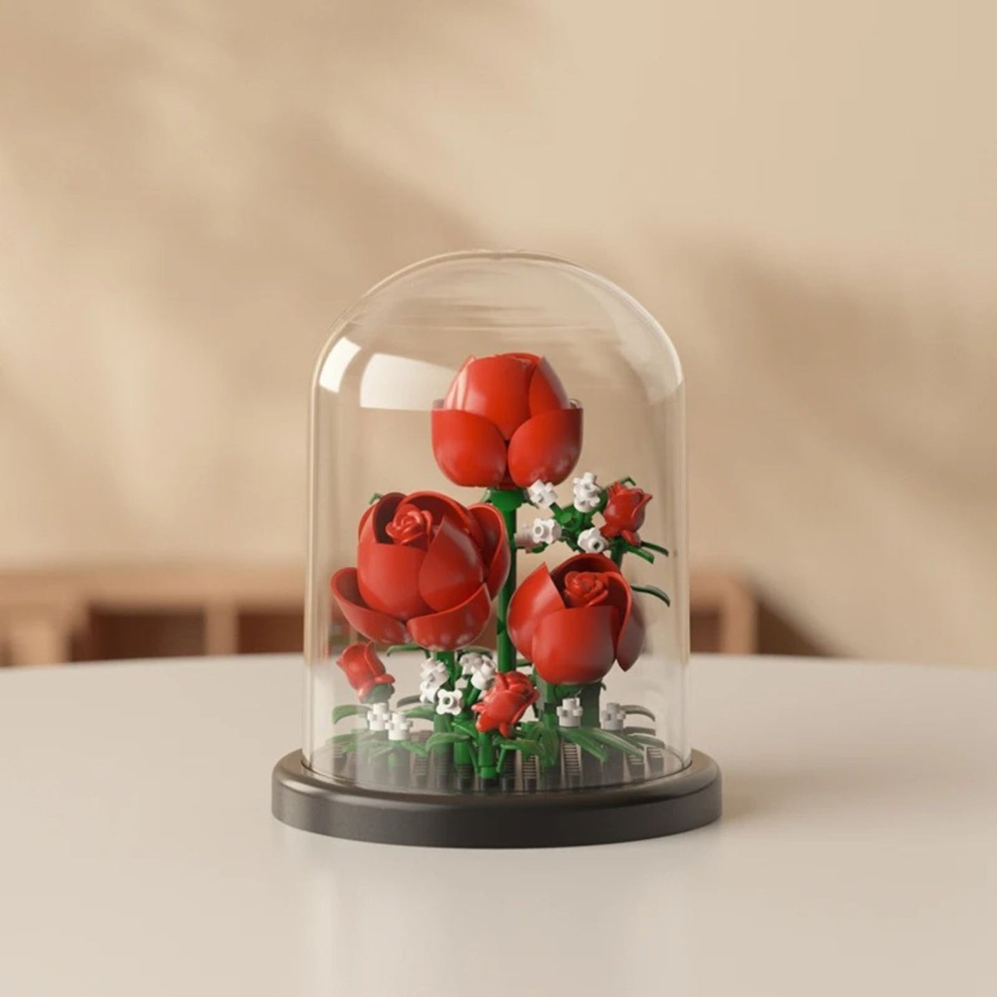 Juguete Bloques De Construcción Flores Diy Bricolaje Rosa