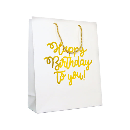 Bolsas Happy Birthday 32 X 26 X 10 Blanco