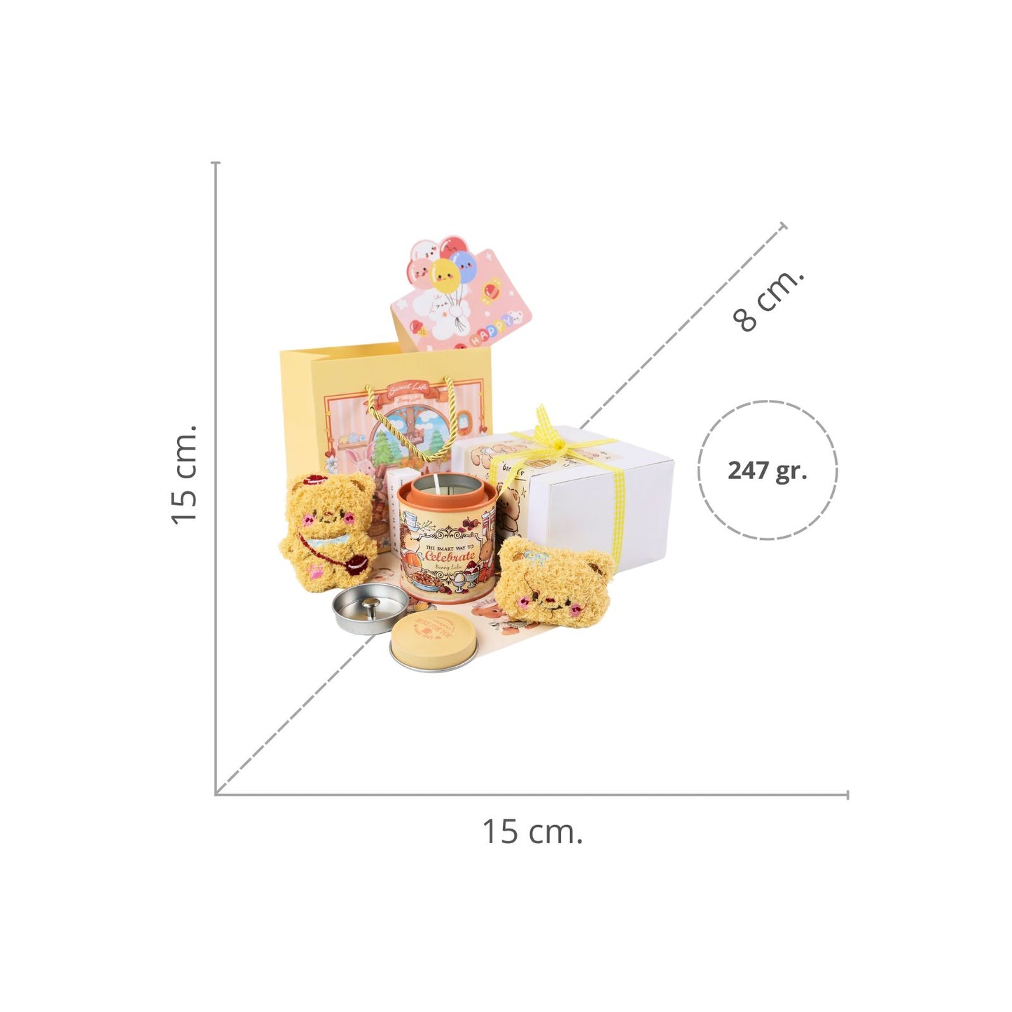 Caja de Regalo con Vela Aromática Diseño Cute