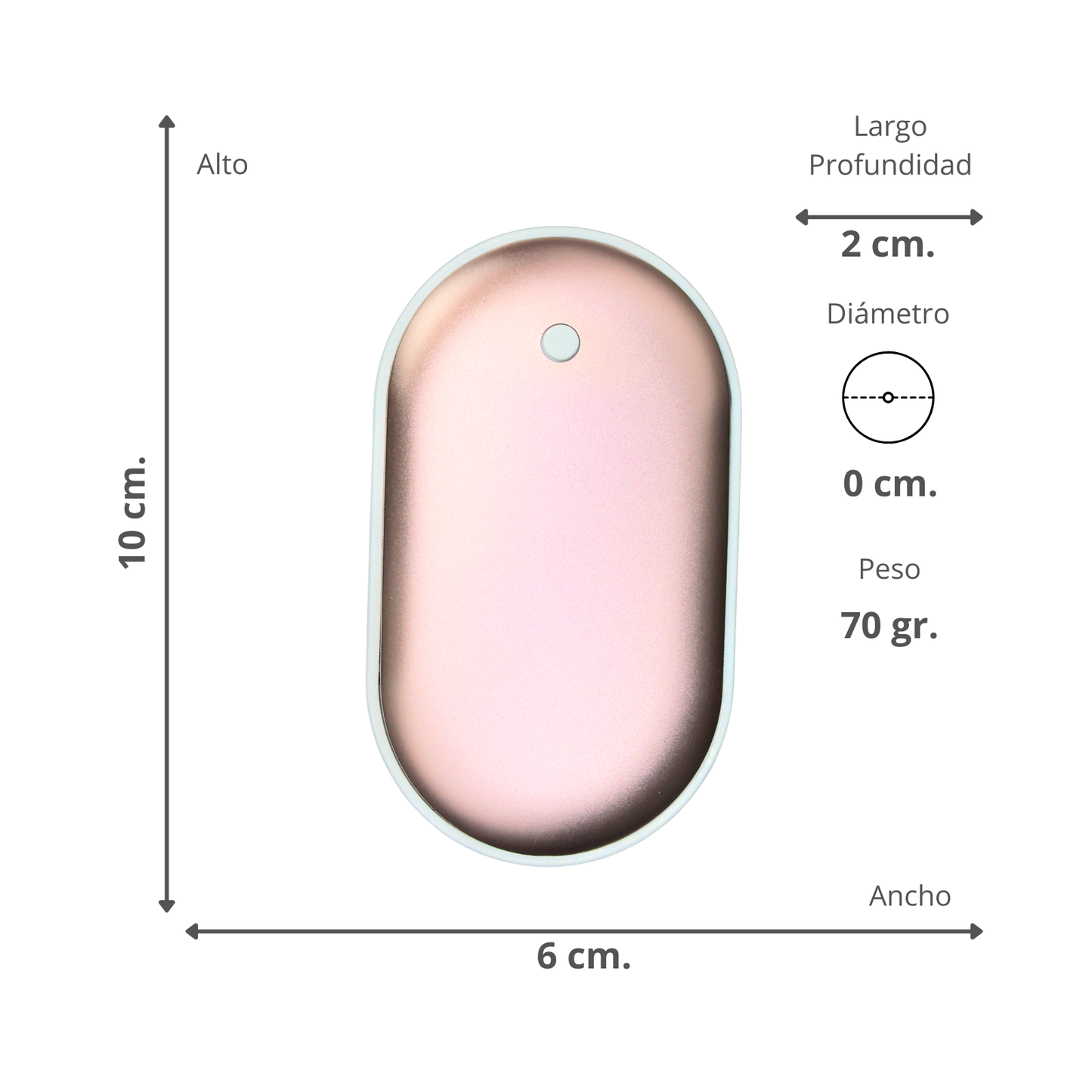 Calentador De Manos Portátil Powerbank Recargable Rosado