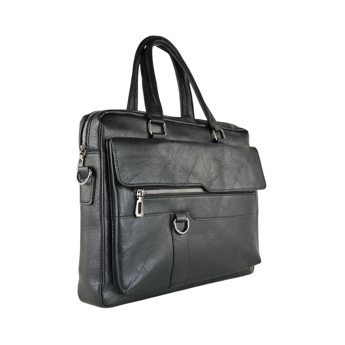 Maletín Notebook Eco Cuero Boston Vintage Negro