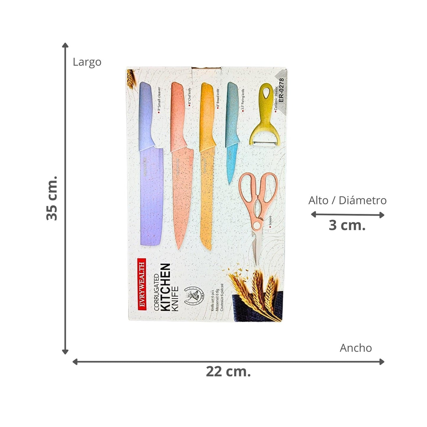 Cuchillos Con Mango De Fibra De Trigo Ecológico