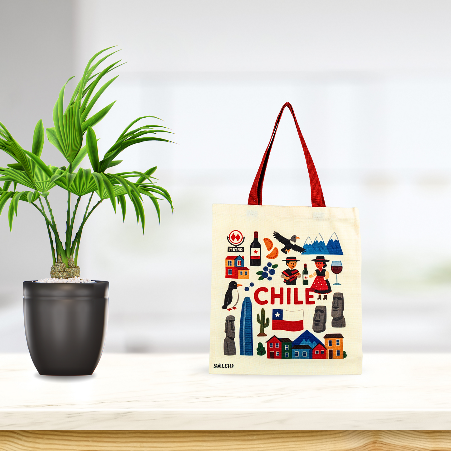 Tote Bag de Lona Emblemas de Chile