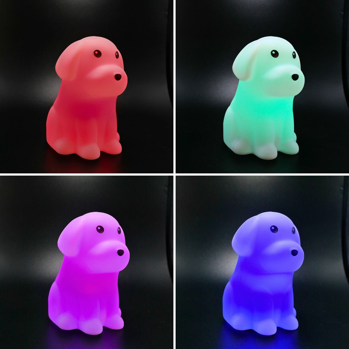 Lámpara de Noche de Silicona LED RGB Squishy Perrito