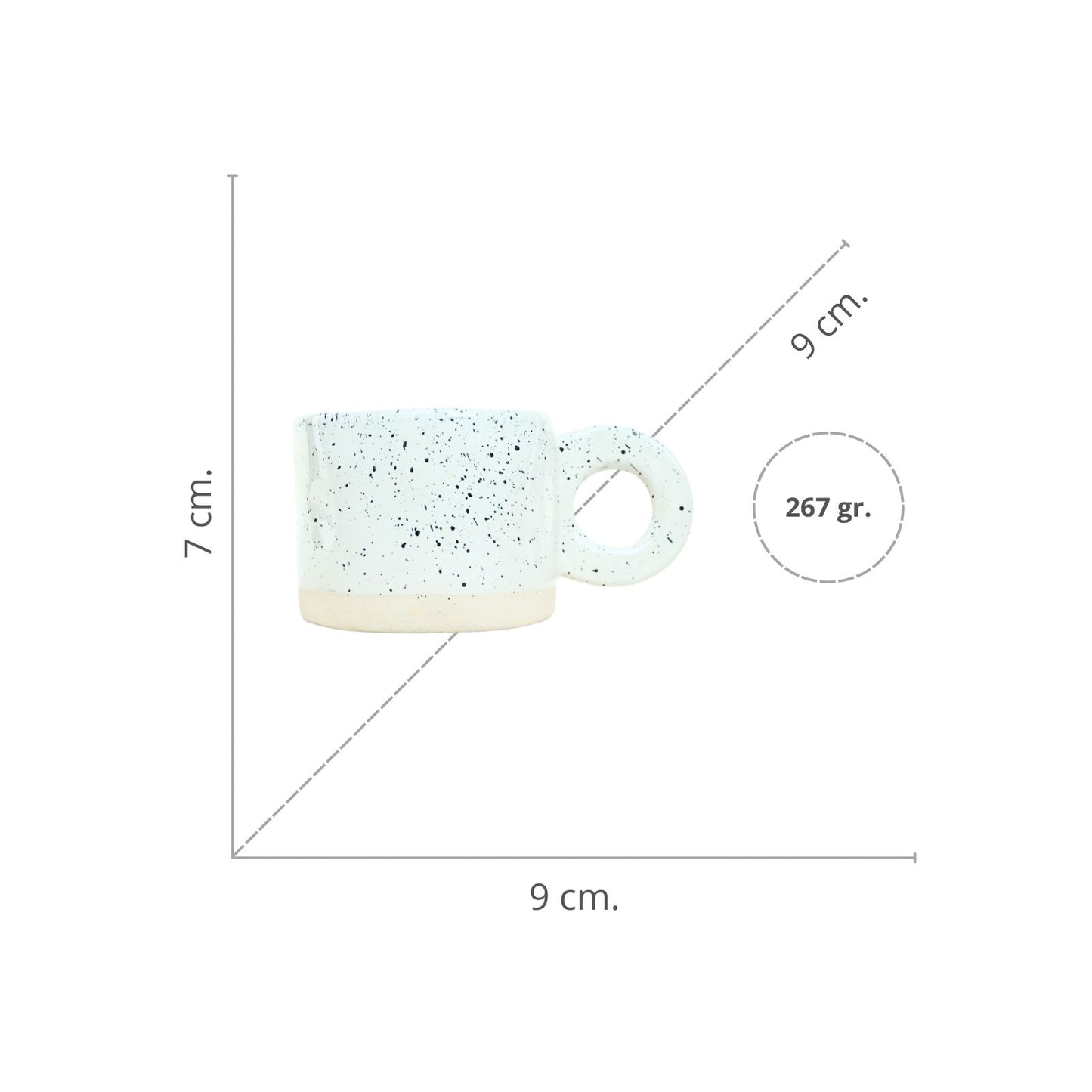 Taza de Cerámica Estilo Coreano 250 ml Blanco