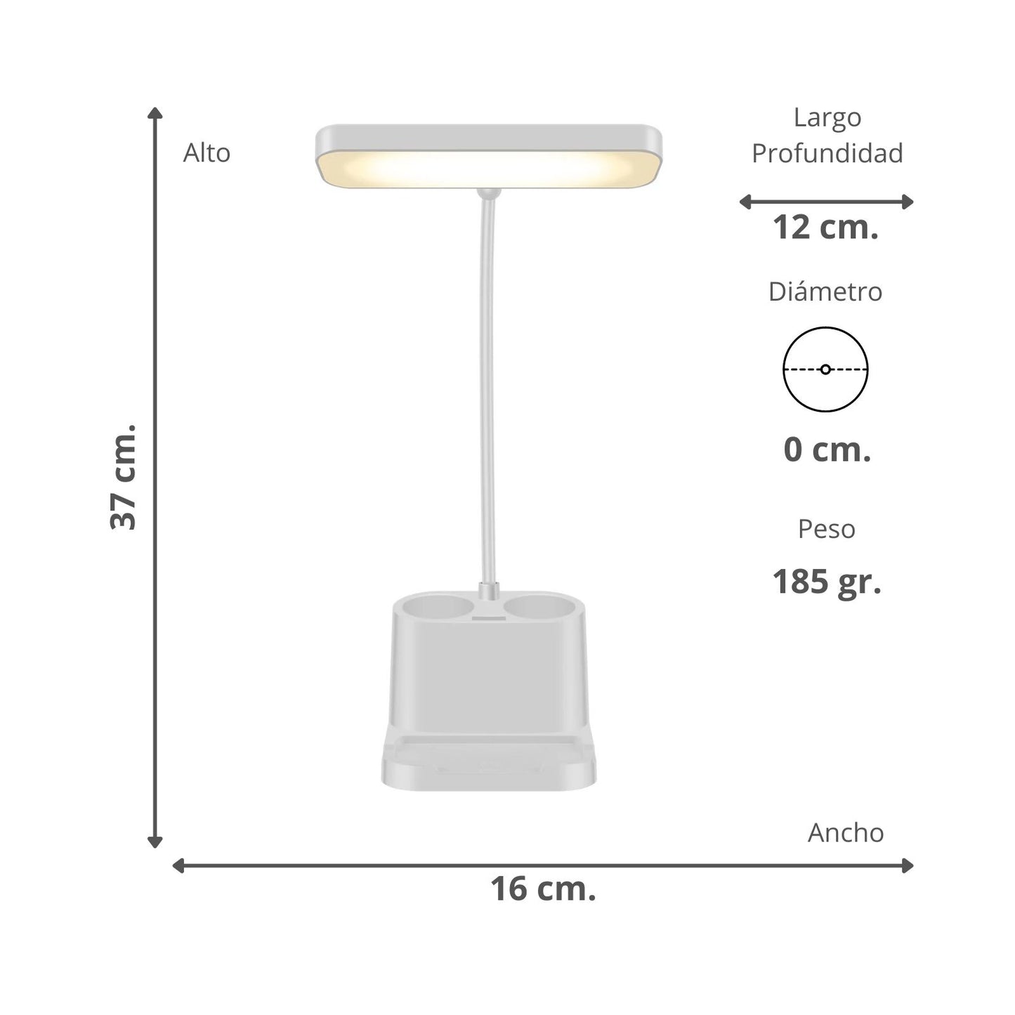Lámpara LED Para Escritorio Recargable USB Luz Fría Y Cálida
