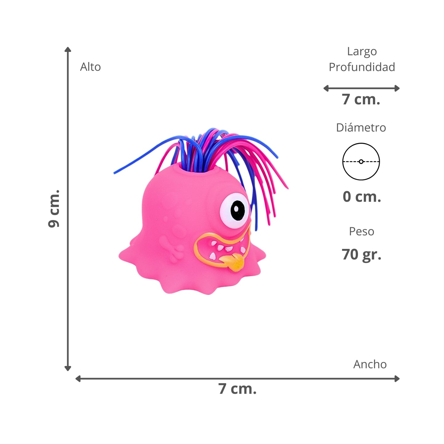 Muñeco Anti Estrés Scream Monster Jalando El Pelo Rosado
