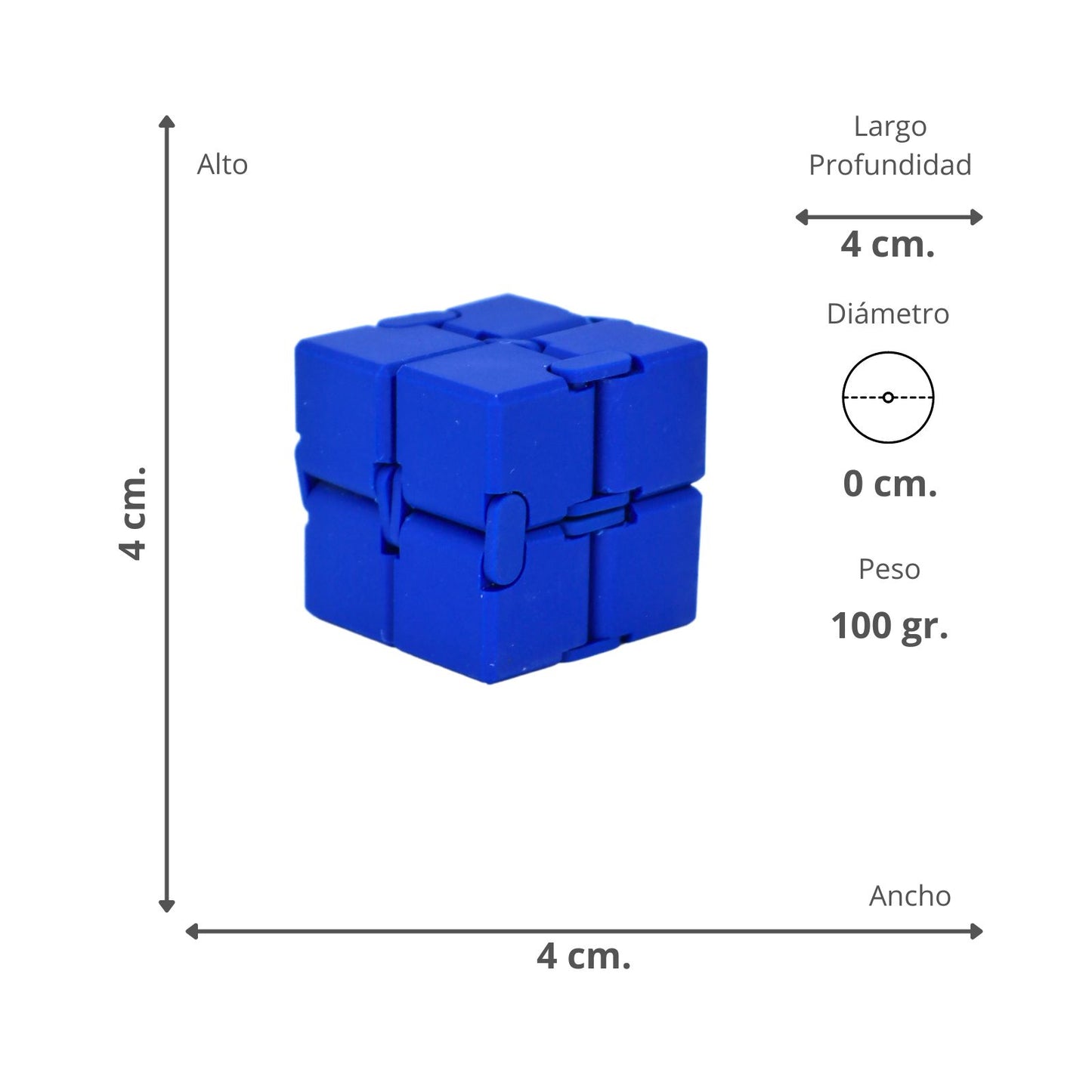 Juguete Fidget Cube Infinito Anti Estrés Azul