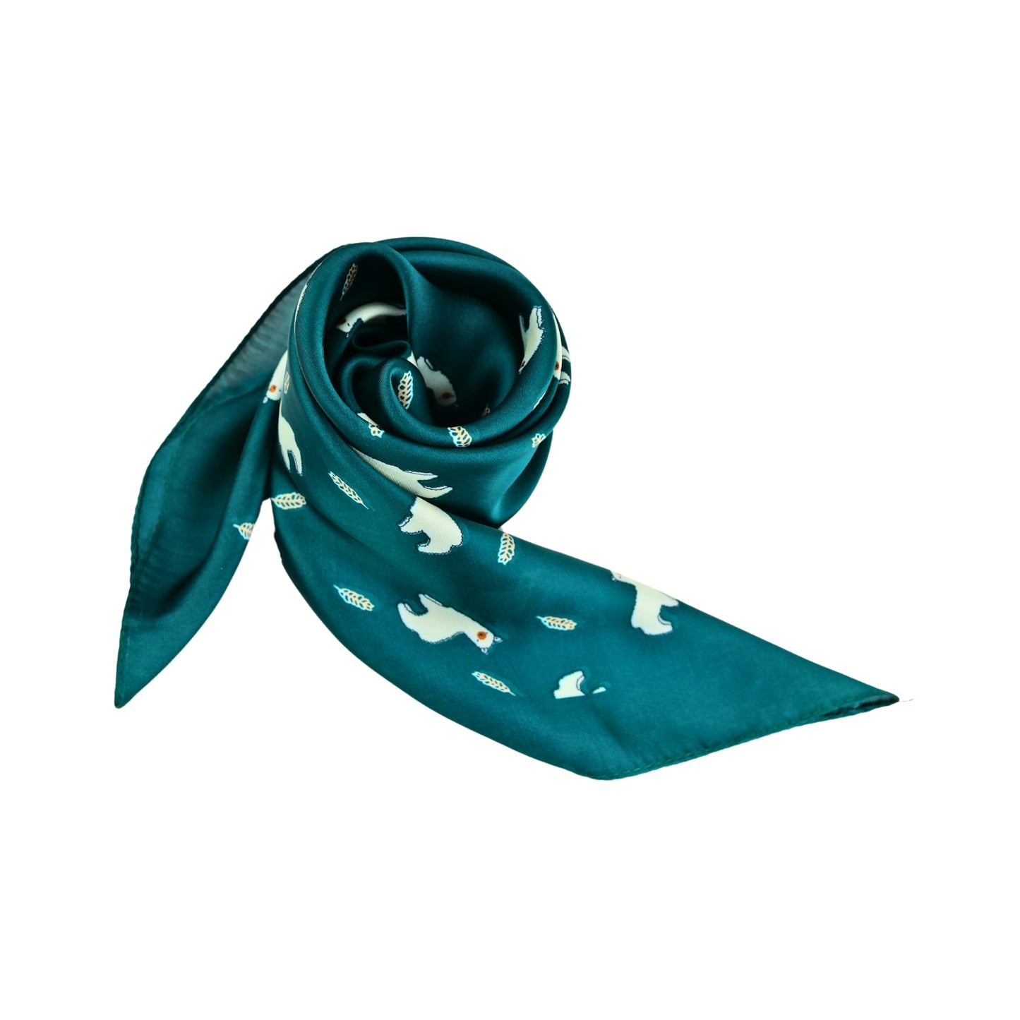 Pañuelo Liso Tipo Seda Unisex Diseño De Alpaca Verde