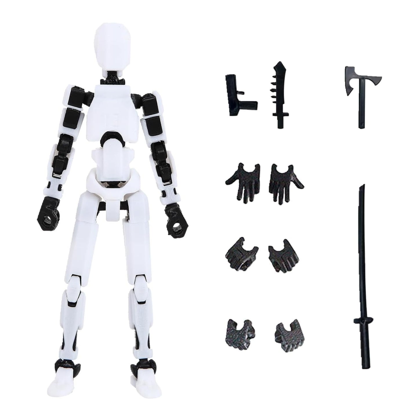 Figura De Acción T13 Articulado Impreso En 3D Kit Diy Blanco