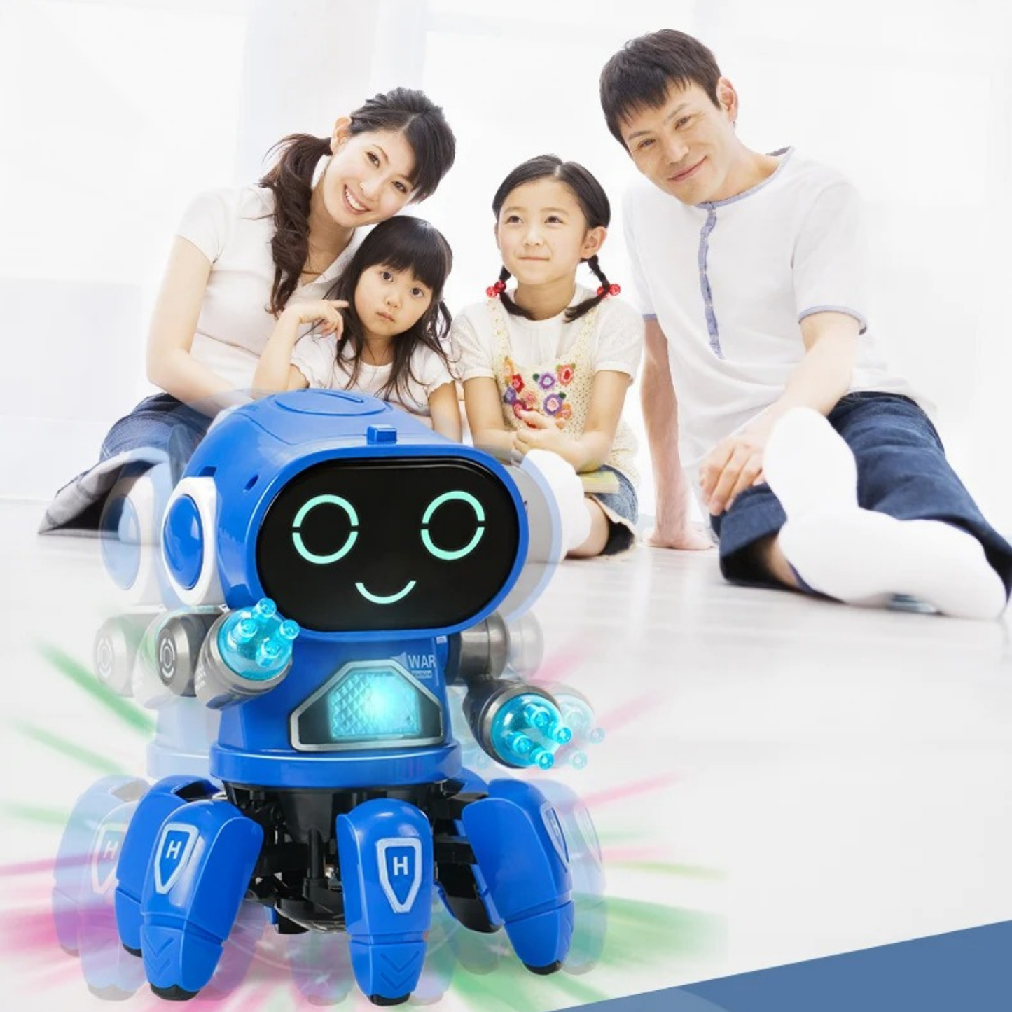 Robot De Juguete Led Articulado Musical Baila Y Camina Naranja
