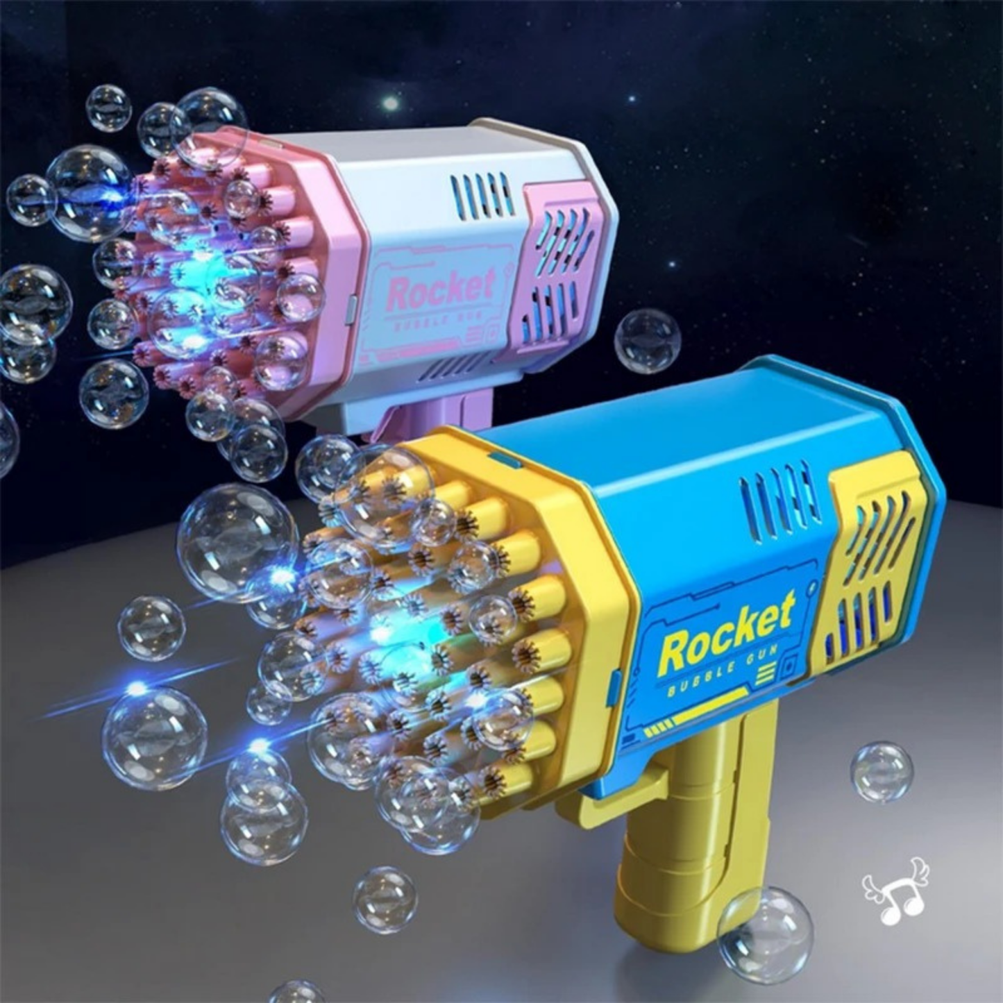 Lanzador De Burbujas LED Rocket Bubble Gun Azul
