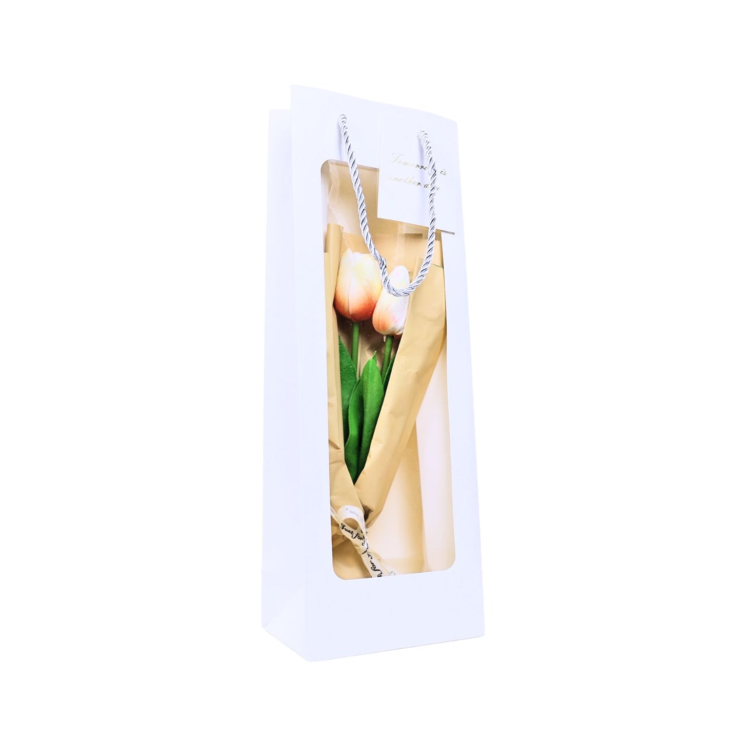 Caja De Regalo Con Flor De Tulipán Eterno Amarillo