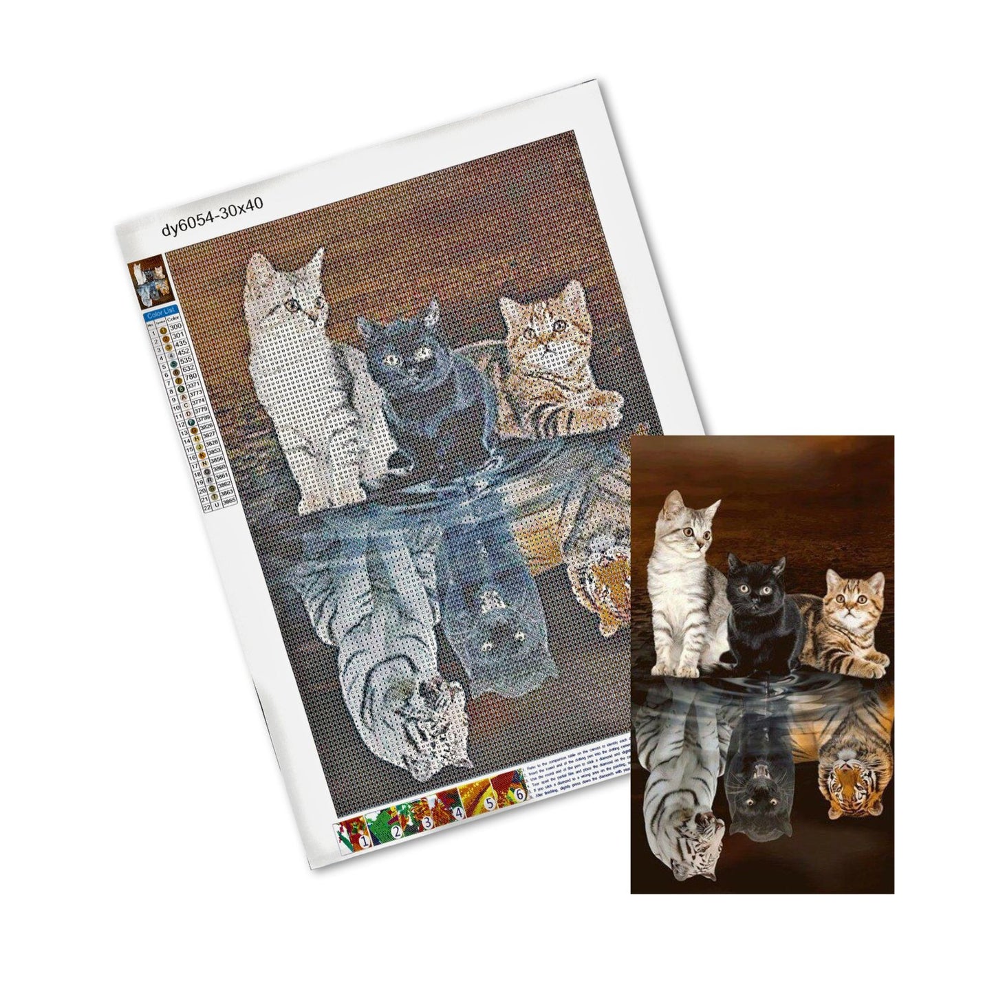 Kit Pintura Diamantes 40 x 30 cm Gatos