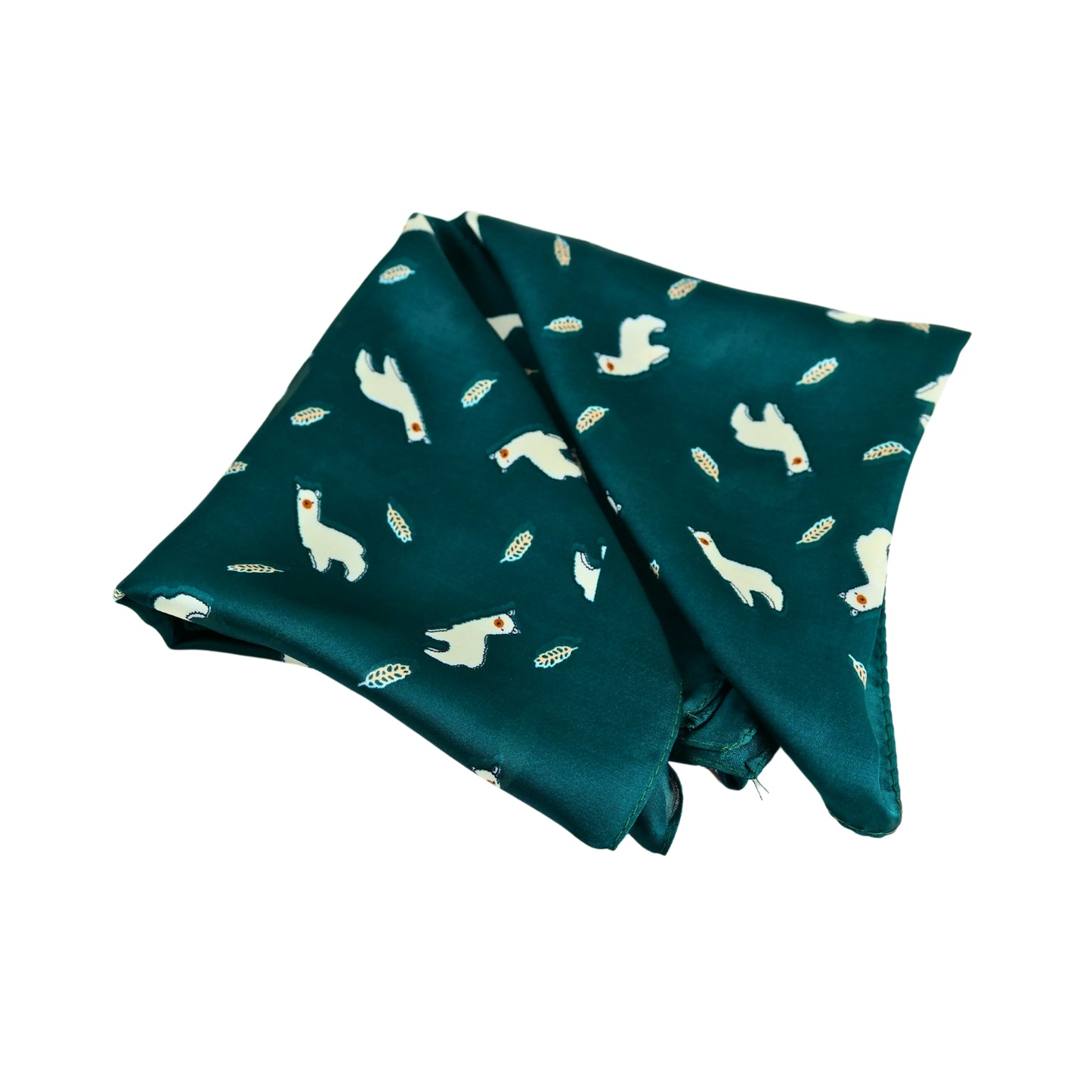 Pañuelo Liso Tipo Seda Unisex Diseño De Alpaca Verde