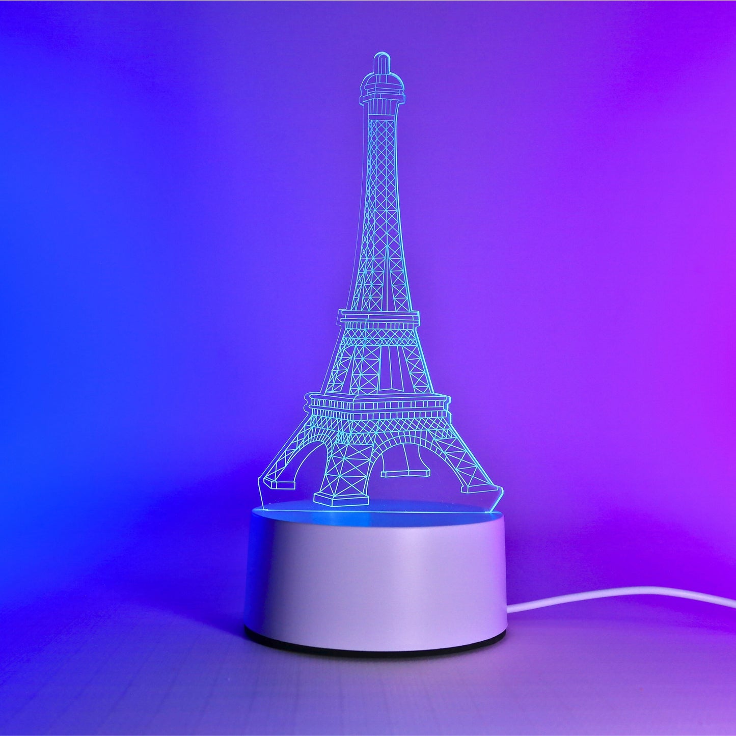 Lámpara Led RGB visualización 3D Torre Eifeel
