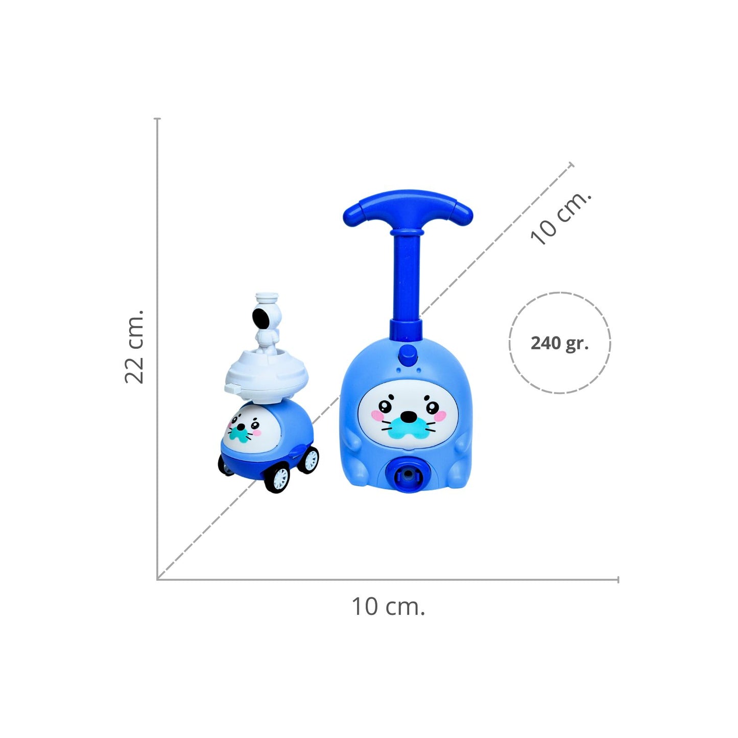 Bombín Lanzador De Astronauta Inflador de Globos Azul