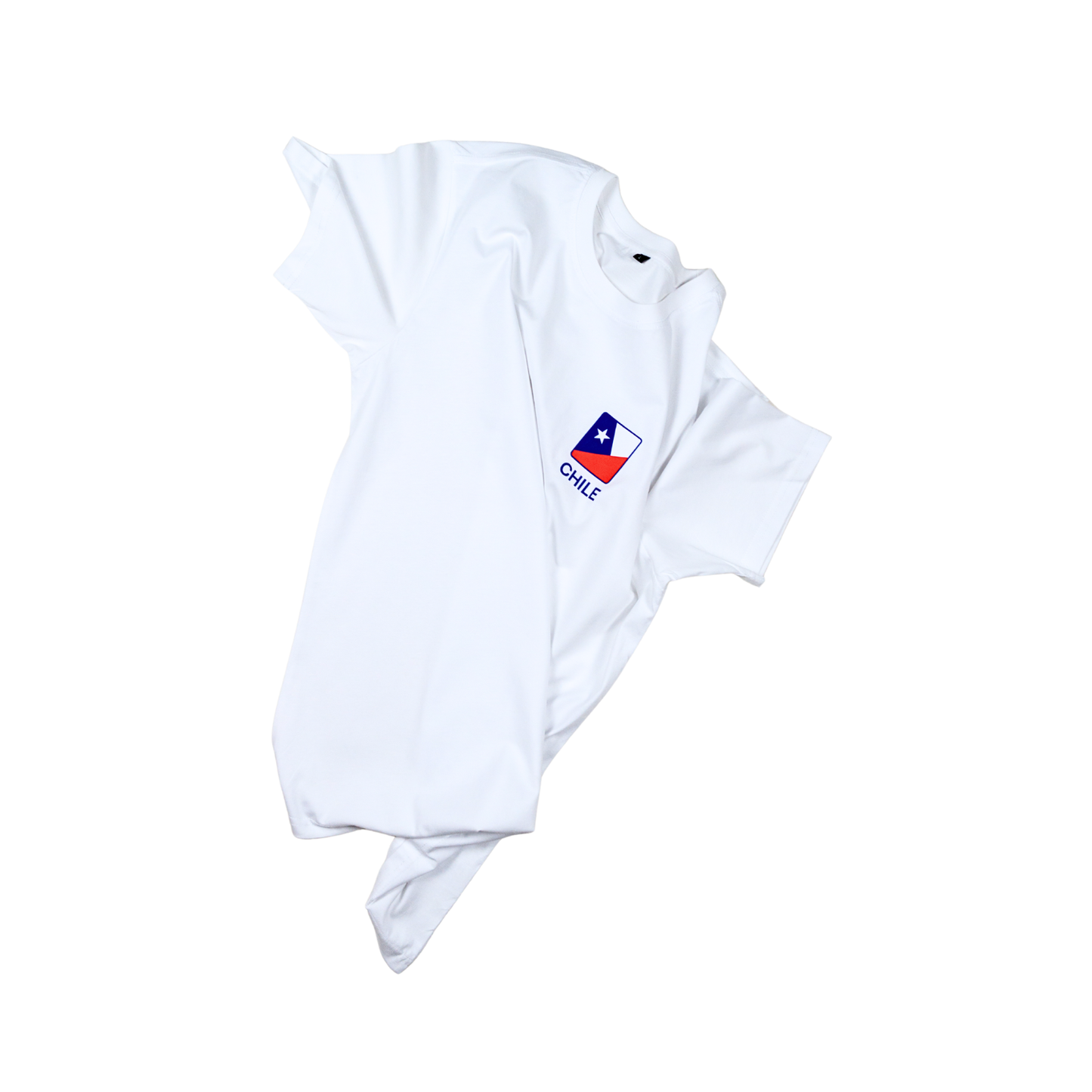 Polera de Algodón Unisex Souvenir de Chile Talla M Blanco