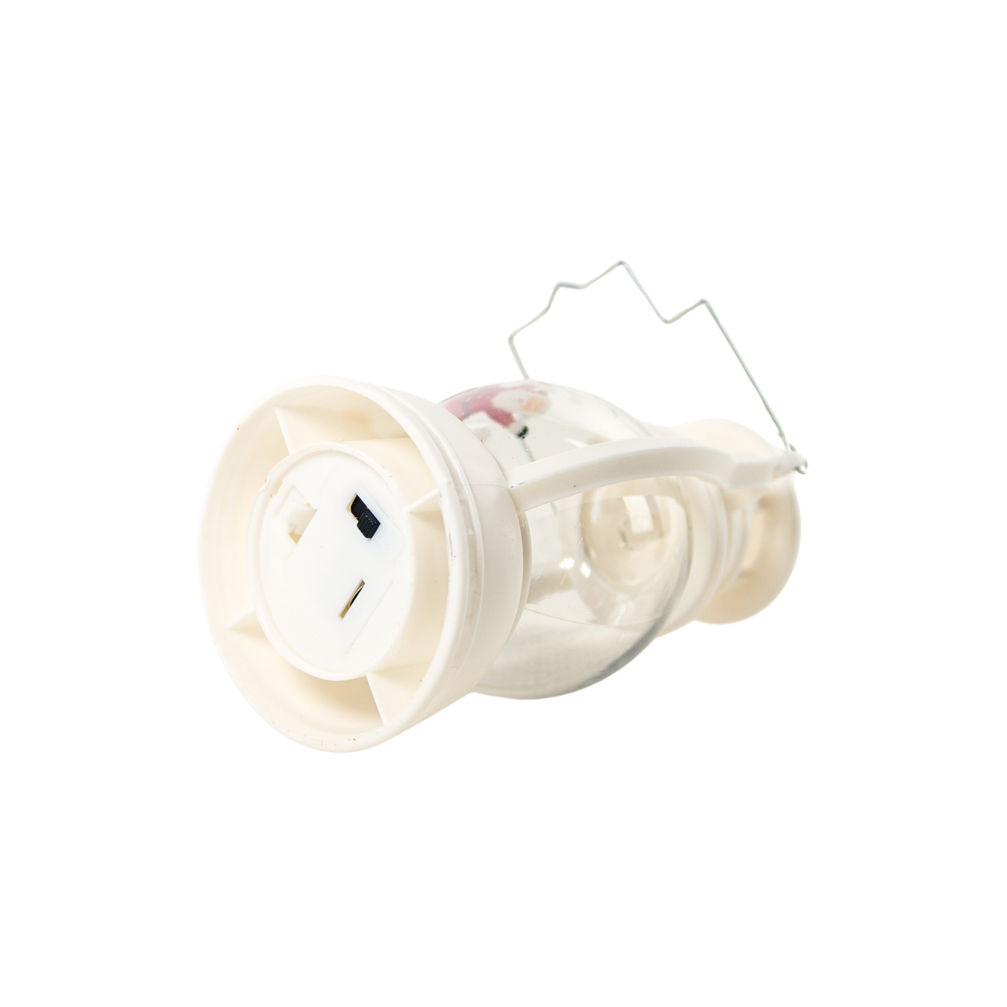 Farol Navideño con Santa Claus y Luz LED Tipo Vela Blanco