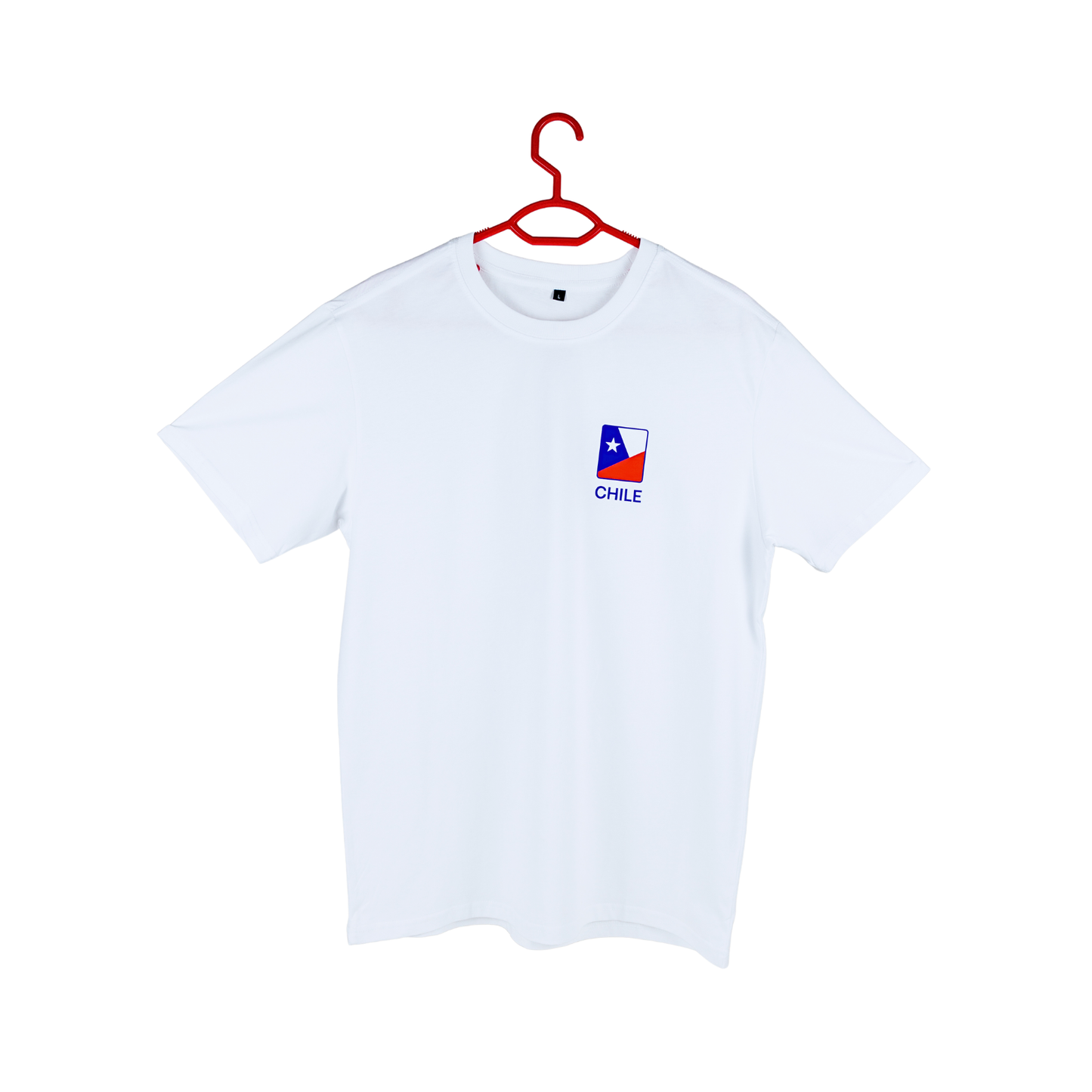 Polera de Algodón Unisex Souvenir de Chile Talla M Blanco