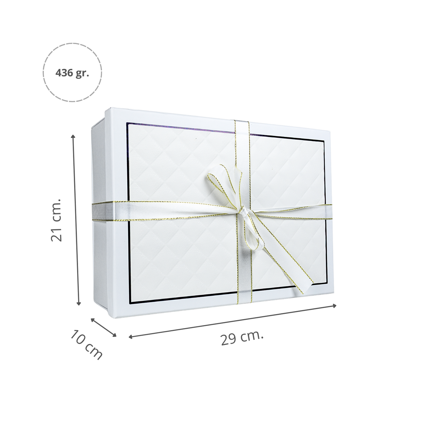 Gift Box Caja Para Regalos Con Tapa Y Cinta Talla L Blanco