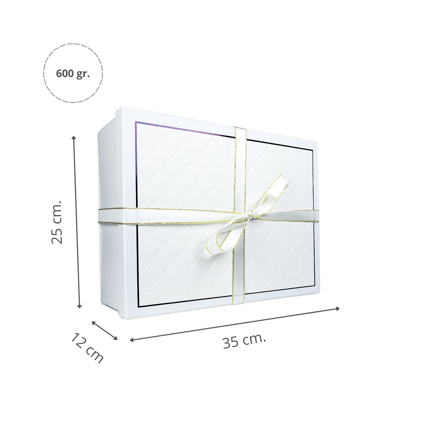 Gift Box Caja Para Regalos Con Tapa Y Cinta Talla XL Blanco