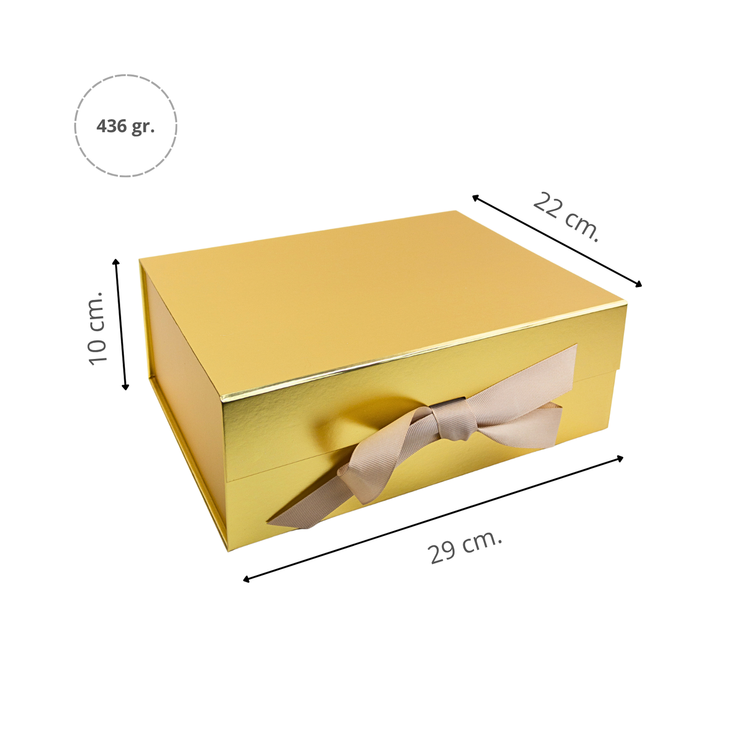 Gift Box Caja Para Regalos Dorada Tamaño L