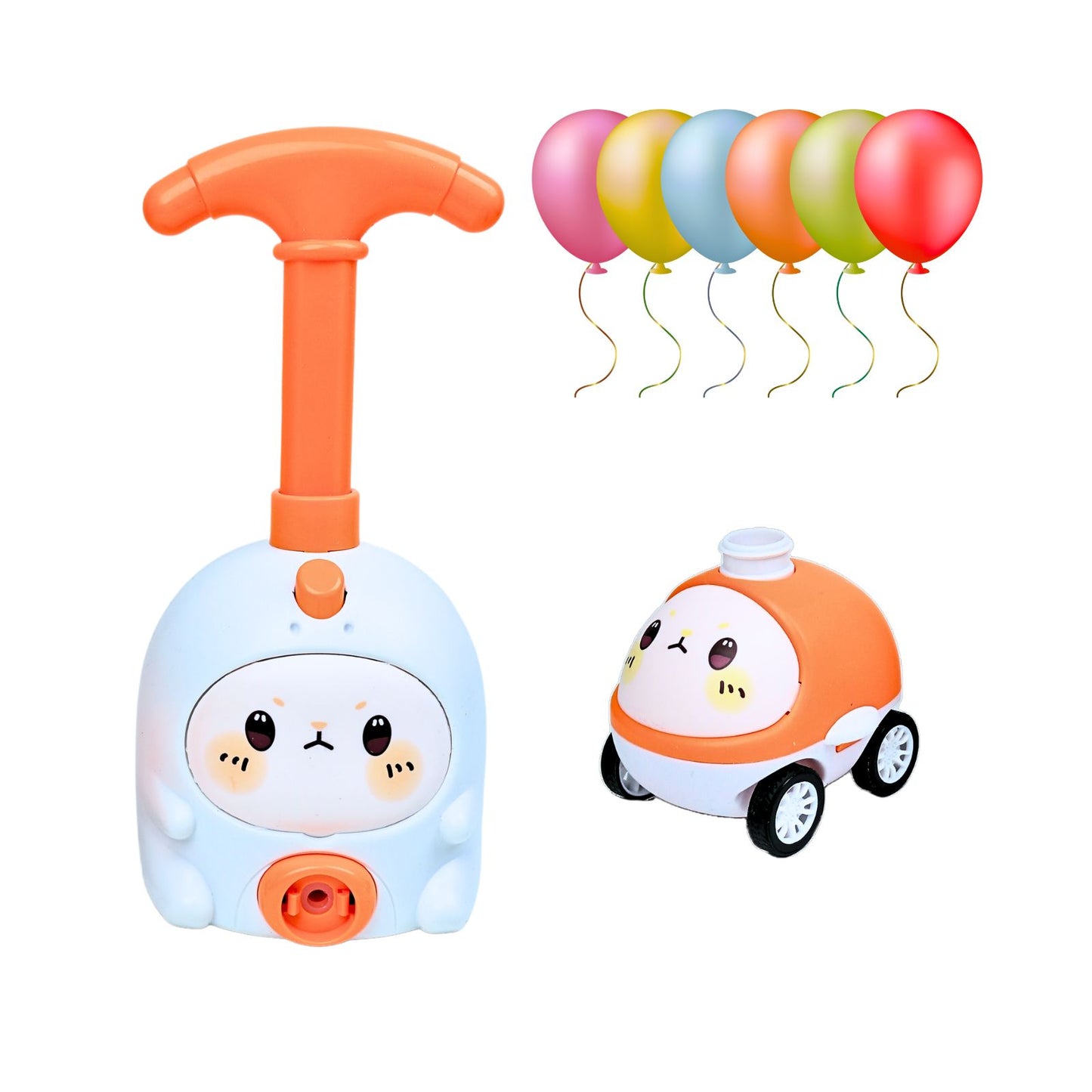 Bombín Lanzador De Autos Inflador de Globos Cute Naranja