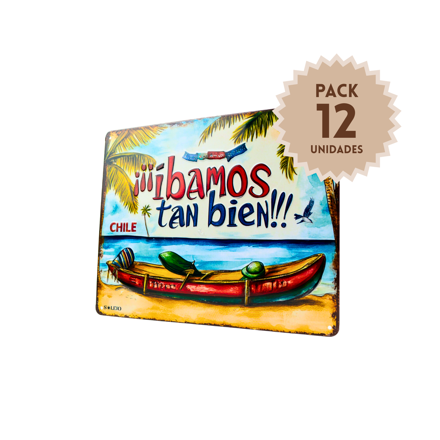 Pack 12 Cartel Metálico  “Ibamos tan bien” Chile