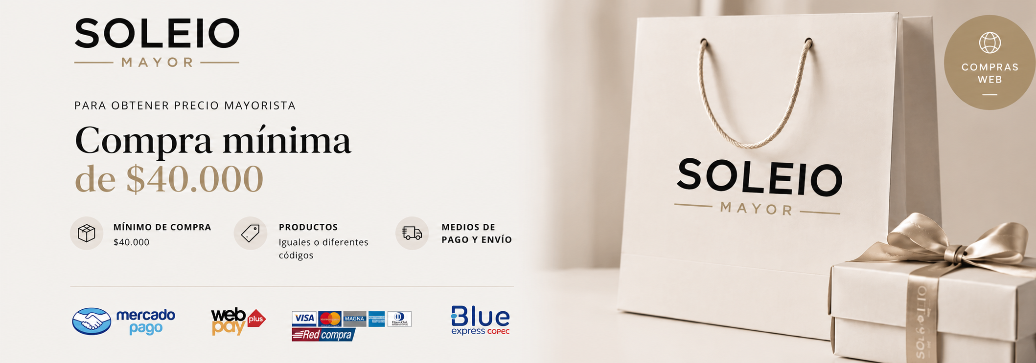 Informacion de compra web mayorista en Soleio Regalos
