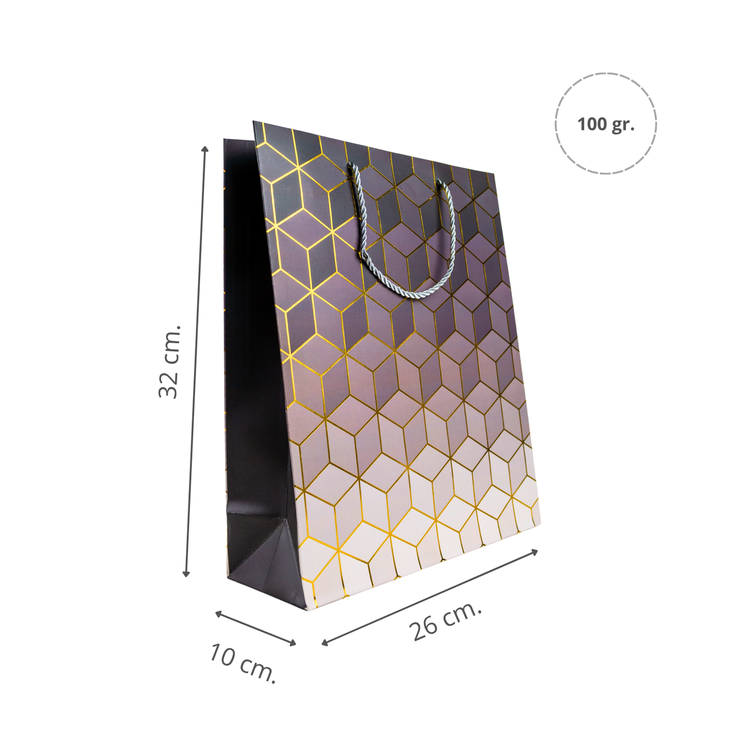 Bolsa de Regalo 32 X 26 X 10 CM Cubo Cafe