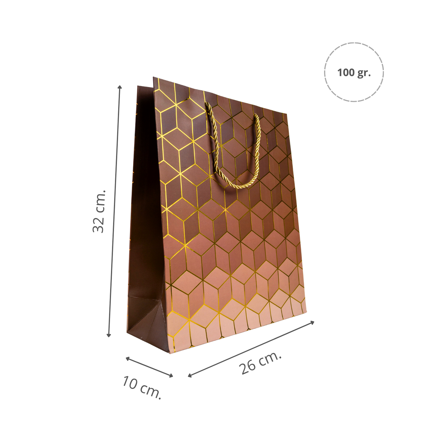 Bolsa de Regalo 32 X 26 X 10 CM Cubo Chocolate