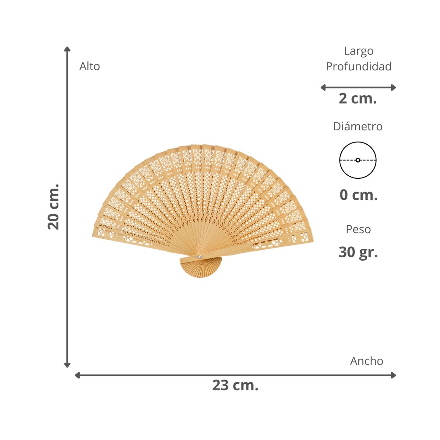 Abanico de Madera Plegable Diseño Flor