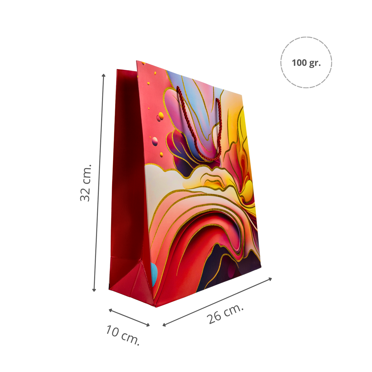 Bolsa de Regalo 32 X 26 X 10 CM Fluida Rojo